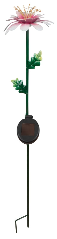 Boston Harbor 26523 Solar Stick Light, Ni-Mh Battery, AA Battery, 10-Lamp, LED Lamp, Metal/Plastic Fixture, Pink/White, Pack of 9