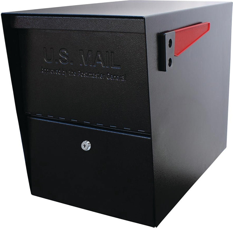 Mail Boss Packagemaster 7206 Series Mailbox, Black, Steel, Powder-Coated, 11-1/4 in W, 21 in D, 13-3/4 in H