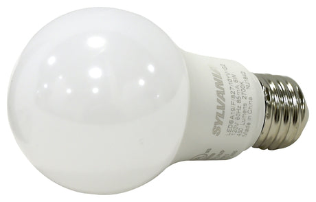 Sylvania 74077 LED Bulb, General Purpose, 450 Lumens, 6 W, A19 Lamp, 40 W Equivalent, E26 Lamp Base, Frosted, Warm White