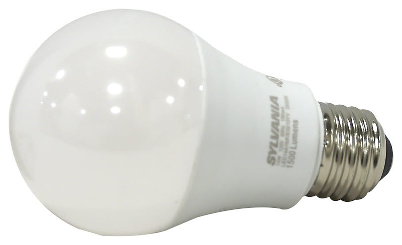 Sylvania 78102 LED Bulb, General Purpose, 1500 Lumens, 14 W, A19 Lamp, 100 W Equivalent, E26 Lamp Base, Frosted