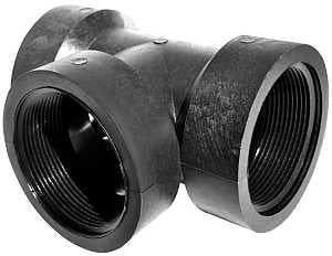 Green Leaf TT300P Pipe Tee, 3 in, FNPT, Polypropylene, Black, SCH 80 Schedule