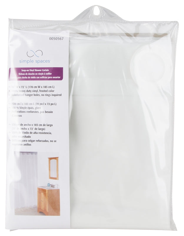 Simple Spaces XG-02-FS Hookless Shower Curtain, Vinyl