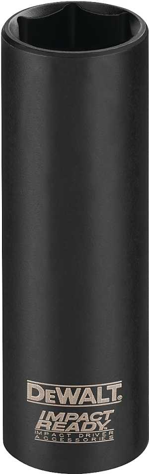 DEWALT IMPACT READY DW2286 Impact Socket, 1/2 in Socket, 3/8 in Drive, Square Drive, 6-Point, Steel, Black Oxide