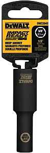 DEWALT IMPACT READY DW22842 Impact Socket, 3/8 in Socket, 1/2 in Drive, Square Drive, 6-Point, Steel, Black Oxide