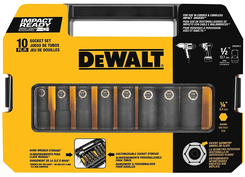 DEWALT IMPACT READY DW22812 Socket Set