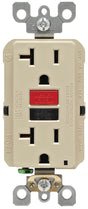 Leviton R99-GFNT2-0RI GFCI Duplex Receptacle, Polycarbonate, Ivory, 2-Pole, 20 A, 125 V, Wall Mounting