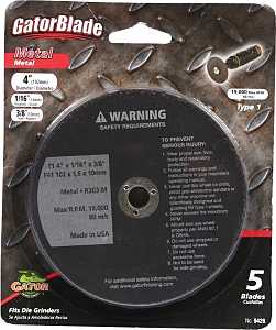 GatorBlade 9426 Cut-Off Wheel, 4 in Dia, 1/16 in Thick, 3/8 in Arbor, Aluminum Oxide Abrasive