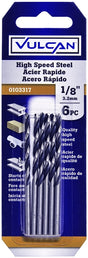 Vulcan 230521OR Jobber Drill Bit, 1/8 in Dia, 2-3/4 in OAL, Straight Shank
