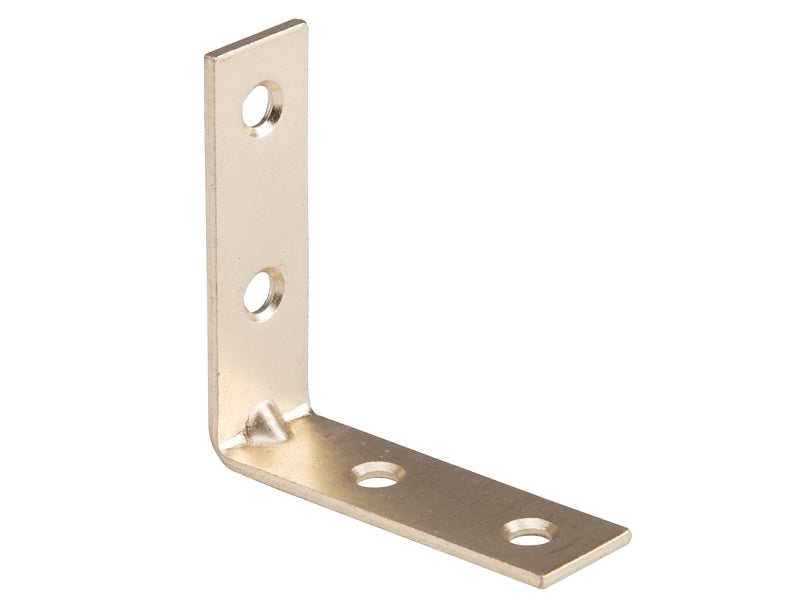 ProSource CB-S02-C4PS Corner Brace, 2 in L, 2 in W, 5/8 in H, Steel, Bright Brass, 1.8 mm Thick Material