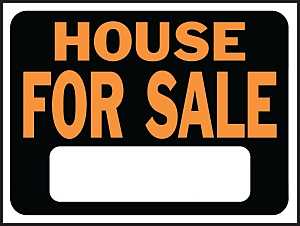 Hy-Ko Hy-Glo Series 3004 Identification Sign, House For Sale, Fluorescent Orange Legend, Plastic, Pack of 10