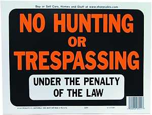 Hy-Ko Hy-Glo Series 3011 Identification Sign, No Hunting/Trespassing, Fluorescent Orange Legend, Plastic, Pack of 10