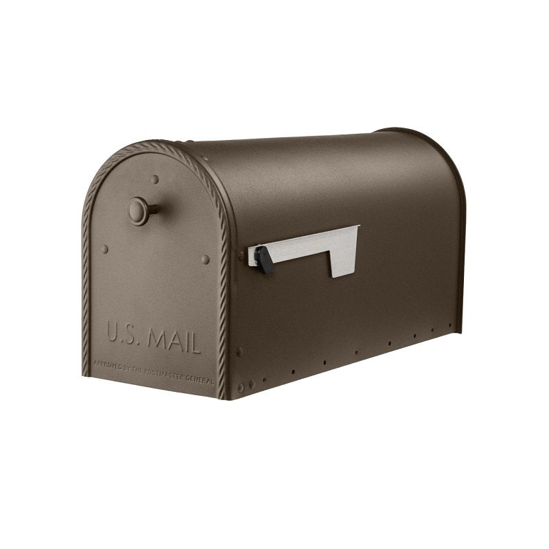 MAILBOX TEXTURED POST MT BRZ L