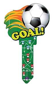 Lucky Line B135S Key Blank, Soccer, Brass, Painted, Pack of 5