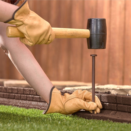 Rubberific RBFE4BN40 Brickface Landscape Edging, 48 in L, L, Rubber, Brown