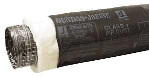 Dundas Jafine BPC625 Flexible Insulated Duct, 6 in ID, 25 ft L, Polyester, Black