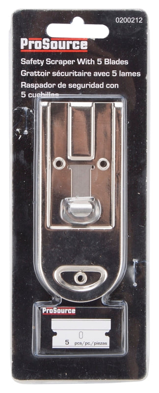 ProSource JL-BD-203L Safety Scraper, 3/4 in W Blade, Razor Blade, Steel Blade, Steel Handle, 4-5/8 in OAL