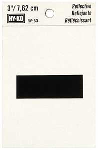 Hy-Ko RV-50/- Reflective Sign, Character:-, 3 in H Character, Black Character, Silver Background, Vinyl, Pack of 10