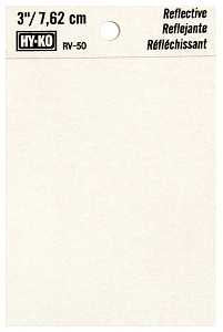 Hy-Ko RV-50/BLNK Reflective Sign, Character: Blank, 3 in H Character, Black Character, Silver Background, Vinyl, Pack of 10