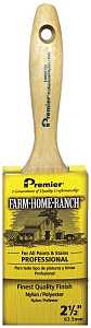 Premier FHR00132 Paint Brush, 2-1/2 in W, Flat Varnish Brush, 3 in L Bristle, Nylon/Polyester Bristle