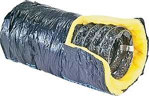 Master Flow F6IFD8X300 Insulated Flexible Duct, 8 in, 25 ft L, Fiberglass, Silver