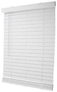 Simple Spaces FWMB-9 Blind, 64 in L, 27 in W, Faux Wood, White, Pack of 2