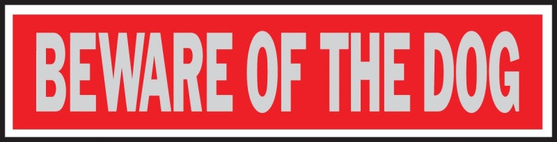 Hy-Ko 441 Princess Sign, Rectangular, BEWARE OF THE DOG, Silver Legend, Red Background, Aluminum, Pack of 10