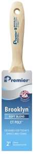 Premier Brooklyn 17311 Paint Brush, 2 in W, Beavertail Varnish Brush, 2-3/4 in L Bristle, Polyester Bristle