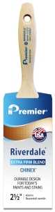 Premier Riverdale 17272 Paint Brush, 2-1/2 in W, Beavertail Varnish Brush, 2-15/16 in L Bristle, Chinex Bristle