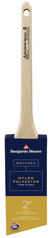 Benjamin Moore U61820-017 Paint Brush, Firm Brush, Nylon/Polyester Bristle, Thin Angle Sash Handle