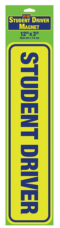 Hy-Ko MAG-SD01 Magnetic Sign, Student Driver, 12 in L x 3 in W in Dimensions