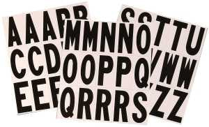 Hy-Ko MM-17L Packaged Letter Set, 5-1/4 in W x 9 in H Dimensions, 1-3/4 in H Character, Black Character, Vinyl, Pack of 10