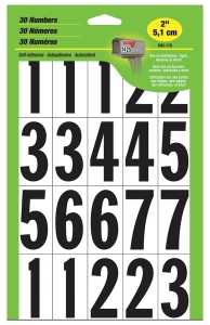 Hy-Ko MM-17N Packaged Number Set, 5-1/4 in W x 9 in H Dimensions, 1-3/4 in H Character, Black Character, Vinyl, Pack of 10