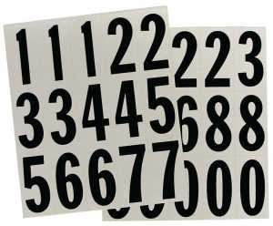 Hy-Ko MM-22N Packaged Number Set, 2 in H Character, Black Character, White Background, Vinyl, Pack of 10