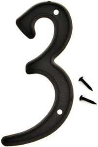 Hy-Ko PN-29/3 House Number, Character: 3, 4 in H Character, Black Character, Plastic, Pack of 10