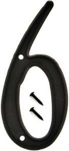 Hy-Ko PN-29/6 House Number, Character: 6, 4 in H Character, Black Character, Plastic, Pack of 10