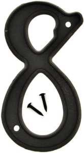 Hy-Ko PN-29/8 House Number, Character: 8, 4 in H Character, Black Character, Plastic, Pack of 10
