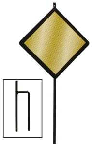 Hy-Ko DMD80048A Road Marker, Steel Post, 6 in H Reflector, Amber Reflector, Pack of 12