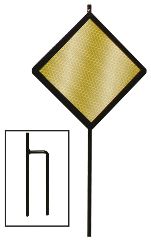 Hy-Ko DMD80048A Road Marker, Steel Post, 6 in H Reflector, Amber Reflector, Pack of 12