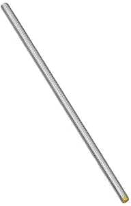 National Hardware N179-333 Threaded Rod, 3/8-16 Thread, 12 in L, A Grade, Steel, Zinc, UNC Thread