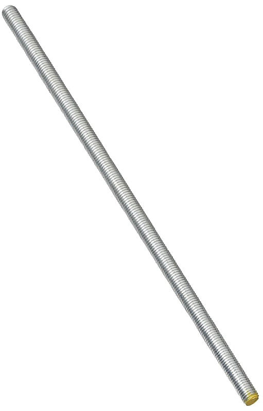 National Hardware N179-333 Threaded Rod, 3/8-16 Thread, 12 in L, A Grade, Steel, Zinc, UNC Thread