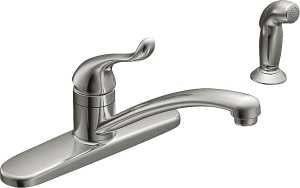 Moen Adler CA87530 Series Kitchen Faucet, 6 in H Spout, Chrome Plated, 9 in, 10.25 in W x 6.935 in H Dimensions, 1.5 gpm