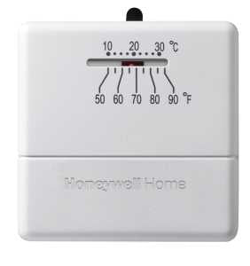 Honeywell CT30A Non-Programmable Thermostat, 50 deg F, 3.12 in W x 0.88 in D Dimensions