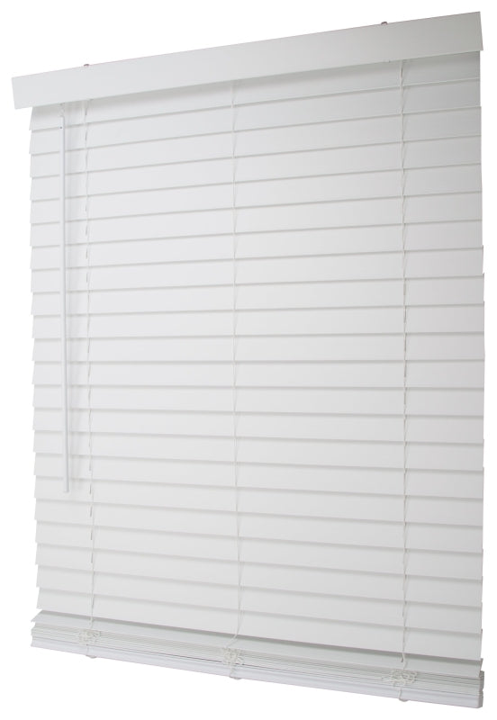 Simple Spaces FWMB-13 Blind, 64 in L, 32 in W, Faux Wood, White, Pack of 2