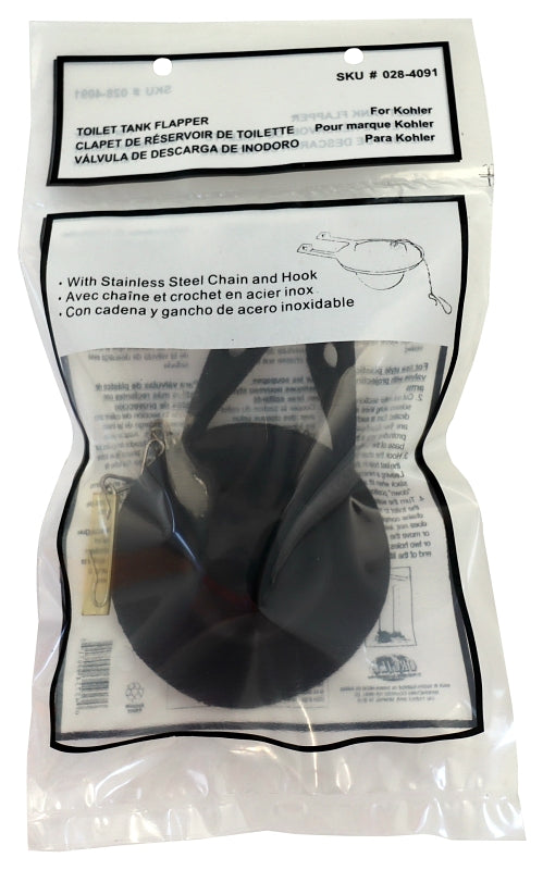 ProSource PMB-185-3L Toilet Tank Flapper, Specifications: 3 in, Black