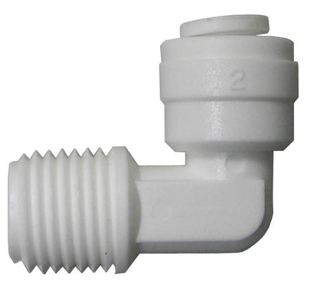 Watts PL-3009 Tube Elbow, 1/4 in, OD x MIP, 90 deg Angle, Plastic, 150 psi