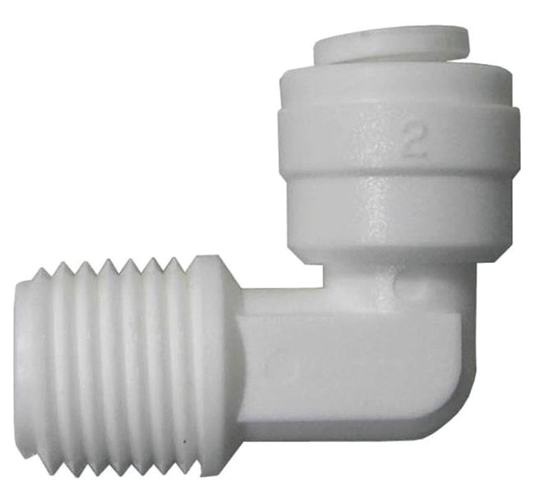 Watts PL-3038 Tube Elbow, 1/2 x 3/8 in, 90 deg Angle, Plastic, 150 psi Pressure