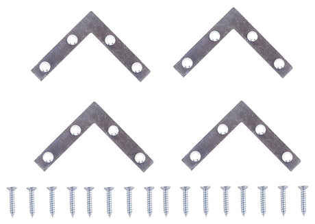 ProSource FC-Z02-C4PS Corner Brace, 2 in L, 2 in W, 3/8 in H, Steel, Zinc-Plated, 1.6 mm Thick Material