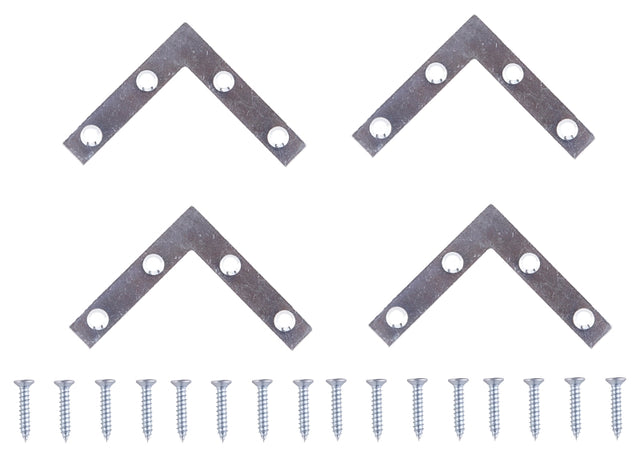 ProSource FC-Z02-C4PS Corner Brace, 2 in L, 2 in W, 3/8 in H, Steel, Zinc-Plated, 1.6 mm Thick Material