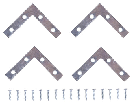 ProSource FC-Z025-C4PS Corner Brace, 2-1/2 in L, 2-1/2 in W, 1/2 in H, Steel, Zinc-Plated, 1.6 mm Thick Material