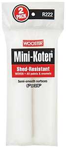 Wooster R222-6 Mini Roller Cover, 3/8 in Thick Nap, 6 in L, Fabric Cover, 2/PK